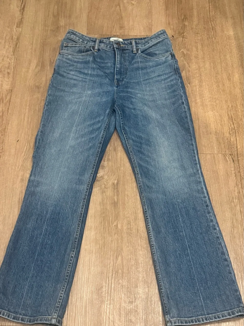 Tory Burch Cropped Wide Leg Jeans Size 28 High Rise Medium Wash Denim